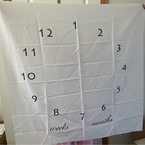 White Baby Milestone Blanket